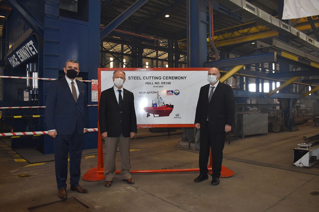 Med Marine Steel Cutting Ceremony of 100th Tugboat At Ereğli Shipyard